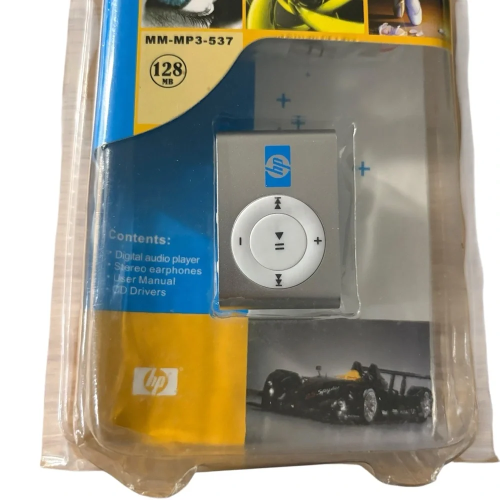 HP Mini MP3 Player MM-MP3-537 128 MB Silver Digital Audio Player New In Box
